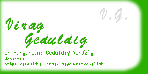 virag geduldig business card